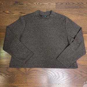 Old Navy Cropped Mock Neck Long Sleeve in Dark Brown size XL